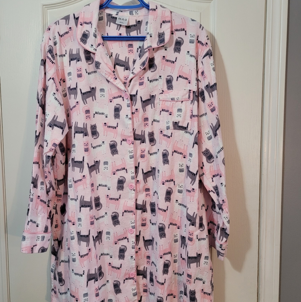 100% cotton flannel sleep shirt